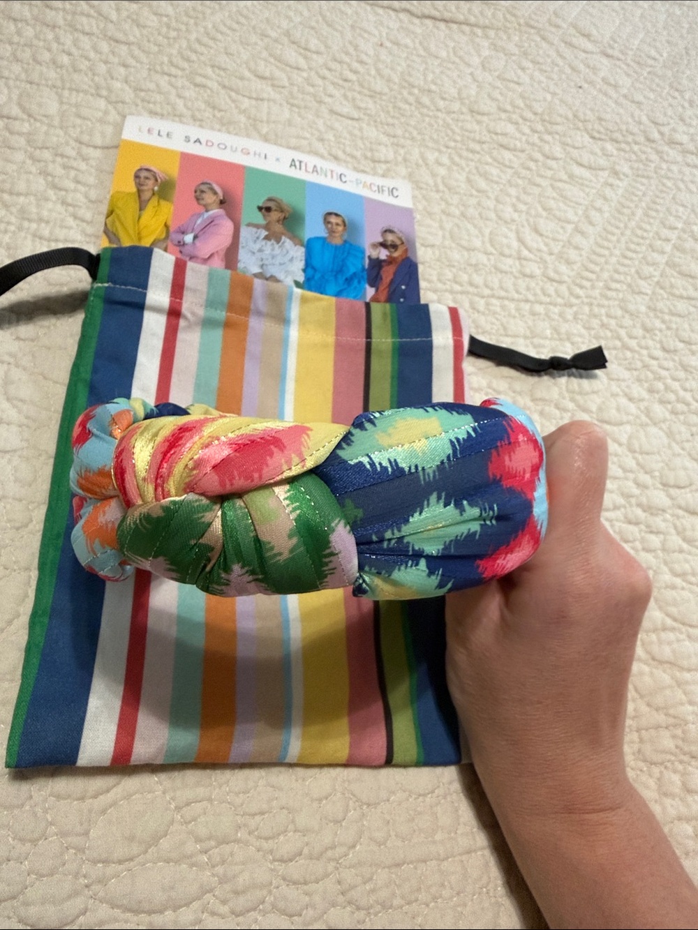 Lele Sadoughi x Atlantic Pacific Multicolor Knotted Headband - Picture 3 of 3